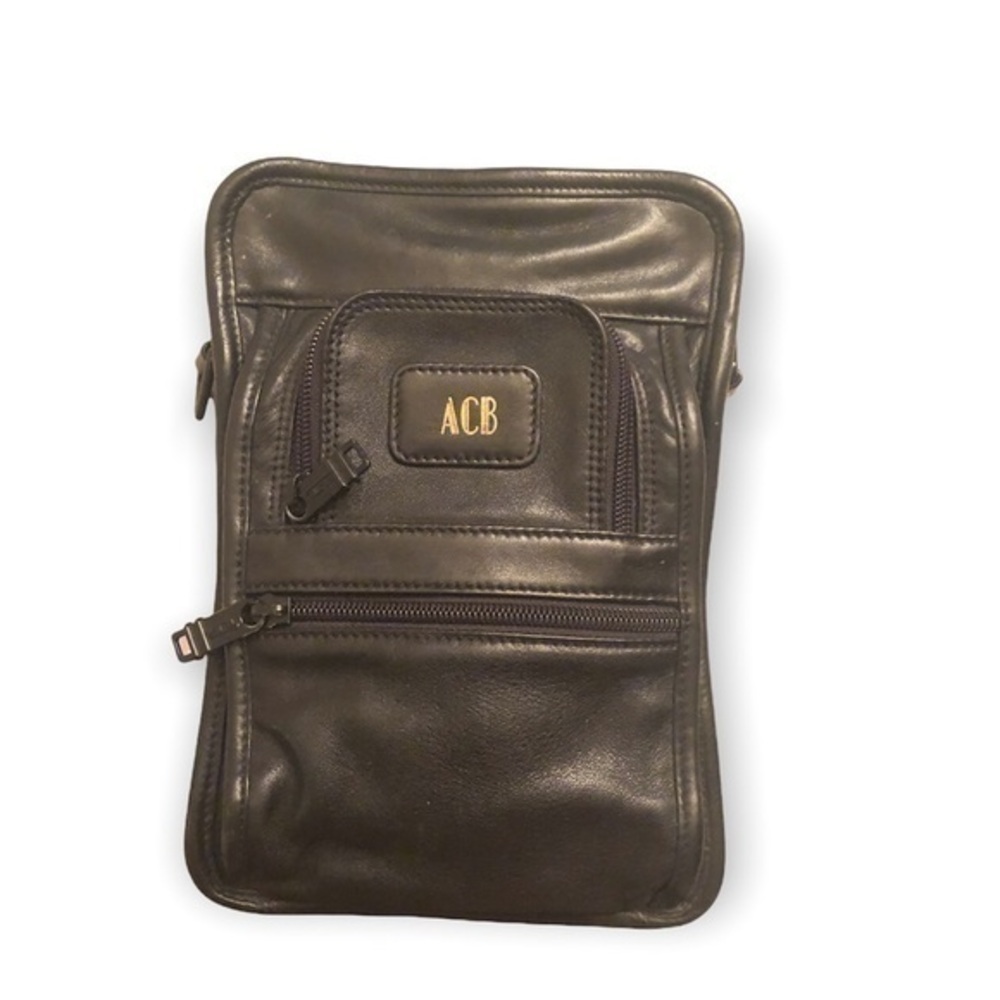 Tumi black convertible folio organizer bag